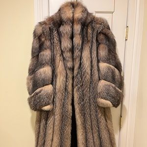 Pristine Genuine Crystal Fox Fur Full Length Coat - Size6/8 (M)